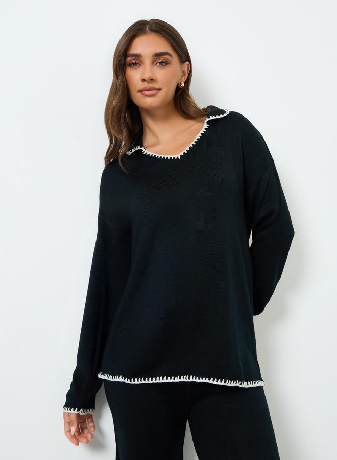 Styli Women Black Sweater Tio and Trousers Co-Ords - Image 2